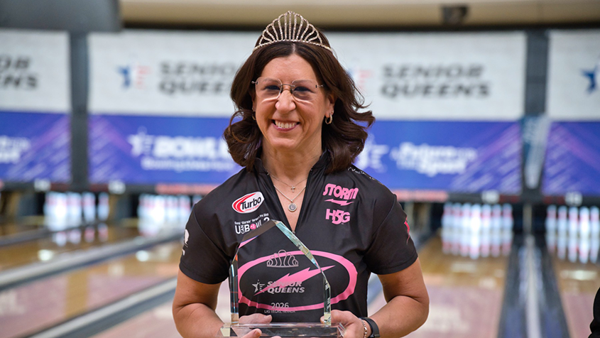 Liz Johnson after winning the 2026 USBC Senior Queens